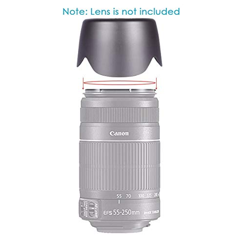 Image of FND Camera Lens Hood Replacement for Canon Camera Lens, Bayonet Mount, Made ABS (Canon EF-S 55-250mm f /4-5.6 is II (ONLY) ET 60II)