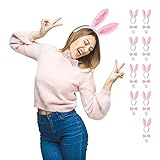 Plüsch: Bunny Ohren, Puschelschwanz und Hasenfliege aus weichem Plüsch - Ohren mit Draht im Inneren