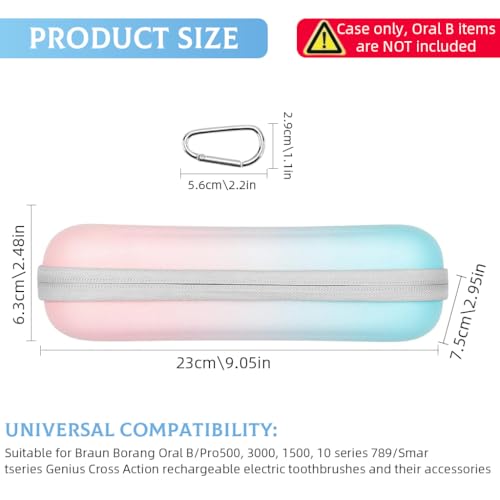 Image of HANNEA Electric Toothbrush Hard Travel Case with Mesh Pocket (Case Only)