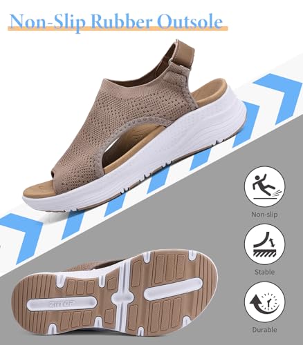 Women Arch Support Orthotic Walking Sandals Open Toe Adjustable Ankle Strap3