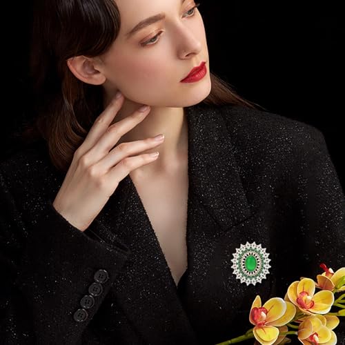 Image of Rhinestone Brooch for Women 18k Gold Plated Brooch Pin Fashion Brooch Lapel Pin Dress Accessories Safety Pin Jewelry Thanksgiving Day Birthday Wedding Gifts for Mom Wife