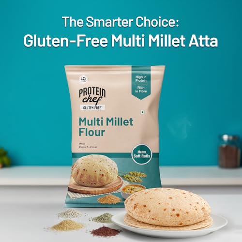 Image of Lo Foods Gluten Free Multigrain Atta 5 Kg, Multi Millet Flour, High Fibre, High Protein, Gluten Free Atta