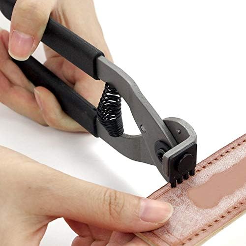 Leather Punch Tool, 4mm Silent Leather Hole Punch Carbon Steel Leather Craft Punch Tools(4mm-4 Teeth)