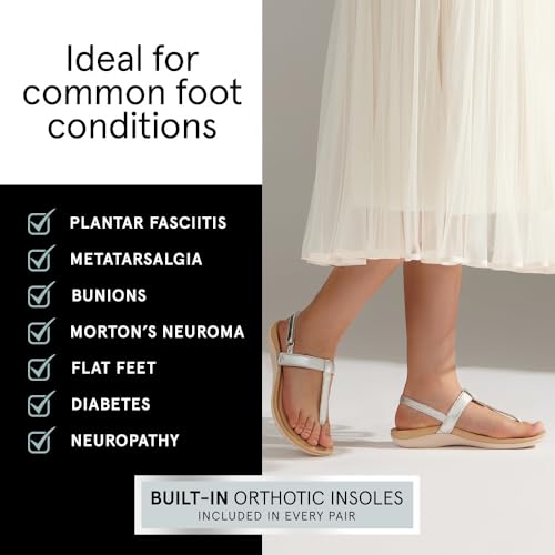 ABEO Oasis T-Strap Sandals For Women | Arch Support Sandals | Built-In Orthotic Insole | Plantar Fasciitis Pain Relief4