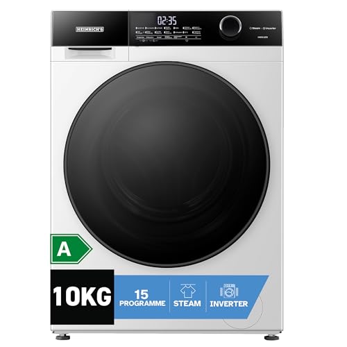 Heinrich´s Waschmaschine, Steam-Funktion, 10kg Mega Kapazität, 15 Programme, 1400 U/min., Aqua-Stop, LED-Display, Endzei...