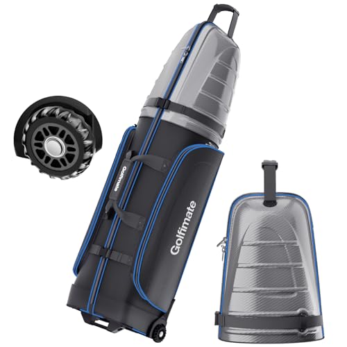 Golf Travel Bag with Carbon Fiber Hard Top and Wheels