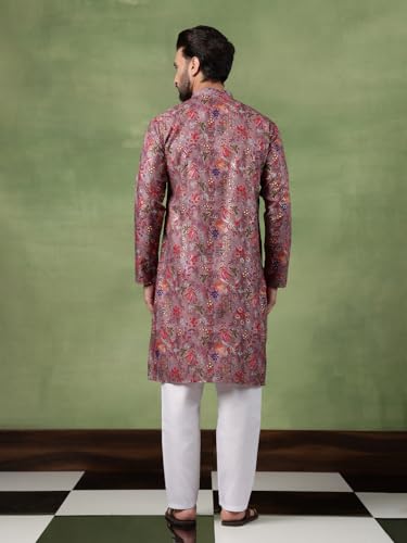 Image of SOJANYA (Since 1958 Men's Cotton Floral Print Long Kurta