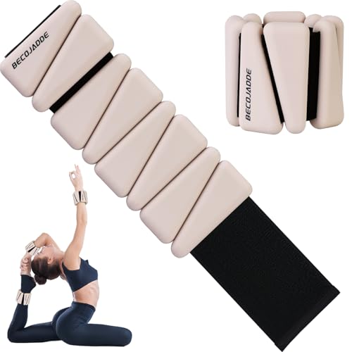 BECOJADDE Adjustable Ankle & Wrist Weights Set 3 lb Each