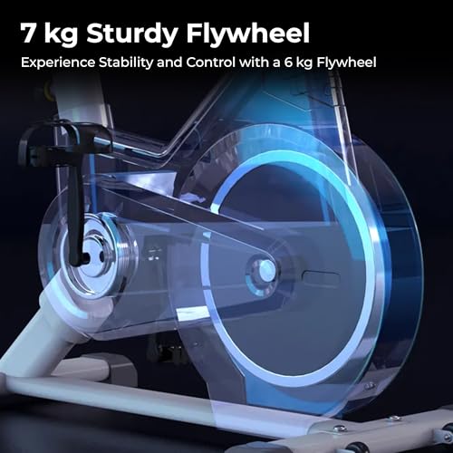 Image of Pacer Spin Bike for Home Workout| 7 Kg Fly Wheel | 100 kg Max Weight Capacity | 5 Level Magnetic Resistance | Adjustable Seat & Handle bar | LCD Display