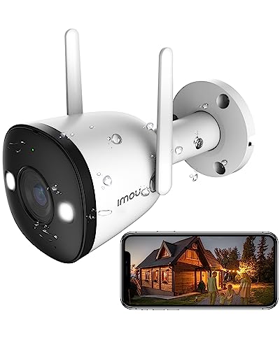 Image of Imou 2K 3MP Outdoor Security Bullet CCTV Camera, Color Night Vision, Human Detection, Up to 512GB SD Card, IP67 Weatherproof, Spotlight, Audio Recording, WiFi & Ethernet Connection, Alexa Enabled