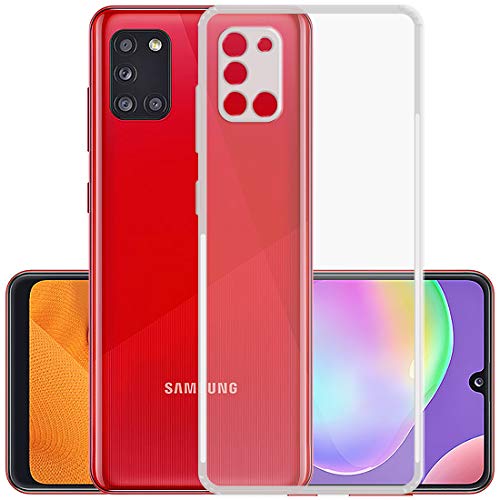 Image of Amazon Brand - Solimo Anti Dust Plug Soft & Flexible Back Cover for Samsung Galaxy A31 (Silicon::Plastic | Transparent)