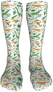 702 Unisex Work Socks Cute Cartoon Dinosaurs Walking Socks Breathable Athletic Socks Funky Office Socks For Women Yoga 50Cm