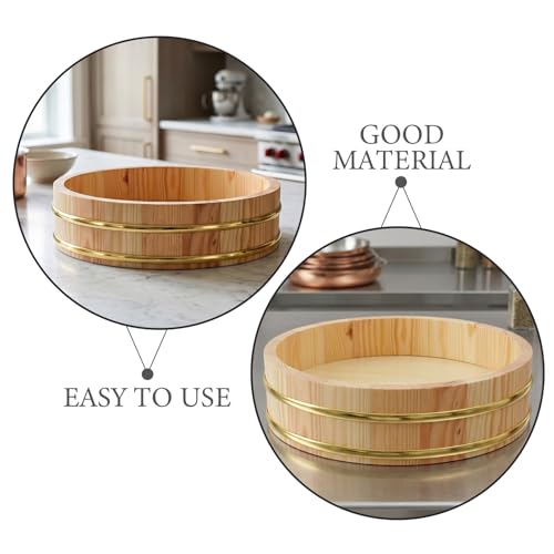 Bol à mélanger le riz à sushi en bois bac japonais de 26,4 cm de diamètre pour buffet