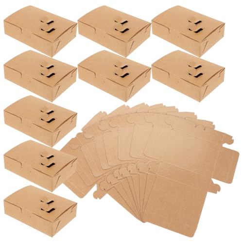 Hemoton Food Wrapping Boxes 25pcs Paper Khaki 13.50X9.50X3.50cm