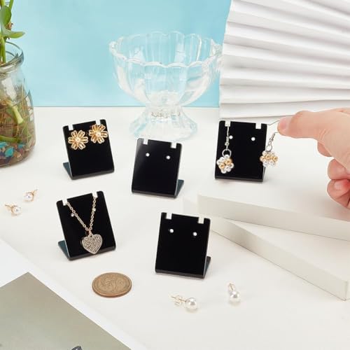 Image of Earrings Holder Acrylic Jewelry Display Rack Stud Earring Organizer for Woman Jewelry (mini black Pack of 24)