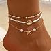 Smilelife Seashell Ankle Bracelets for Women Starfish Bracelets Layered Boho Puka Shell Anklet Cowrie Shell Bracelets Hawaiian Summer Beach Foot Chain Jewelry (Starfish)