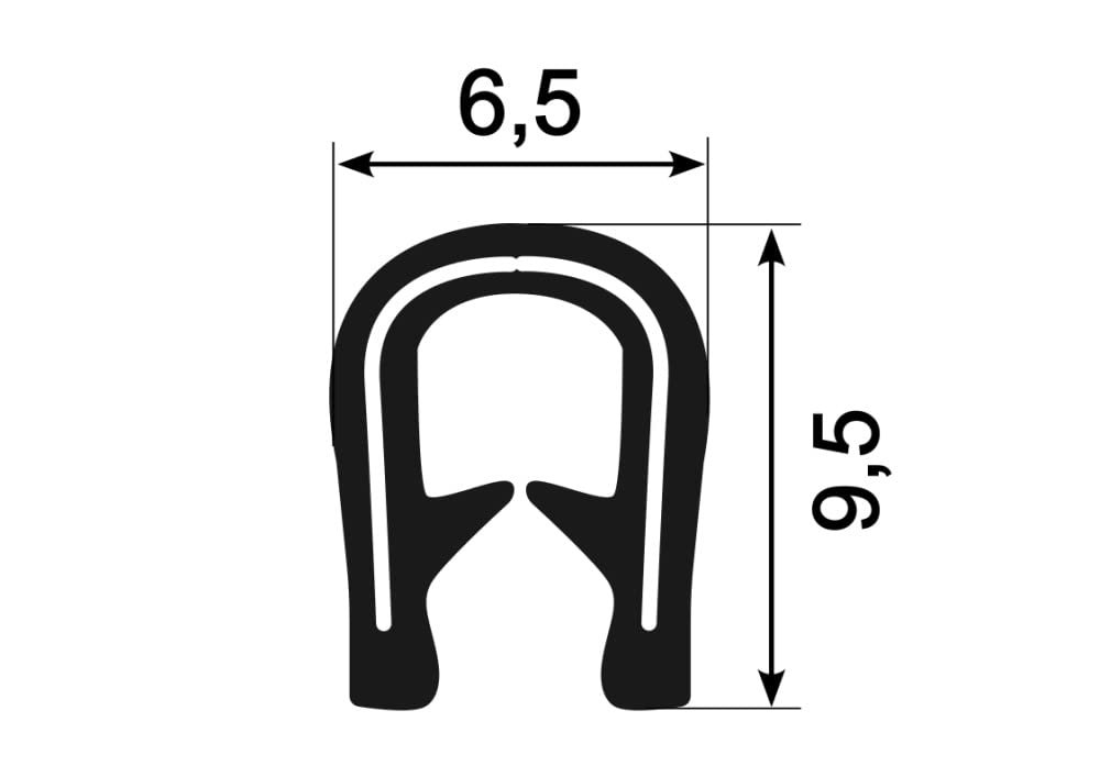 EUTRAS Kantenschutz 1-2 mm Schwarz – Selbstklemmendes U-Profil ohne Kleber, PVC mit Stahlkern, Türkantenschutz Auto, Schutzleiste für Blech, Metall, Möbel & Karosserie