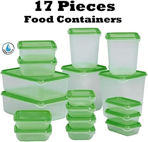 ADMOS Food Storage Container Set with Lids  BPA-Free  Suitable With Dishwasher, Freezer, Microwave  Set of 17
