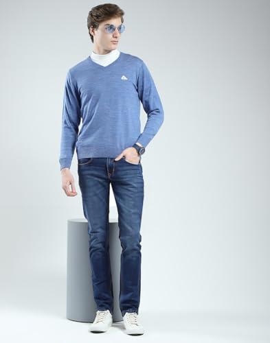 Image of Monte Carlo Men's Regular Fit Pullover | Solid V Neck Style | Full Sleeves Pull On | Warm & Stylish Winter Fashion Sweater | Winter Sweater for Men's