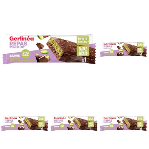 GERLINÉA - Barre Repas Chocolat noir saveur pistache - Repas minceur** et Rapide, Riche en Protéines* - Pour Perte de Poids, Contrôle de la Silhouette** -...