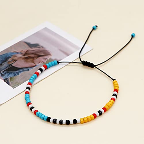 Image of JAYUMO Multicolor Handmade Beaded Adjustable Bohemia Friendship Charm Bracelets for Women Girls