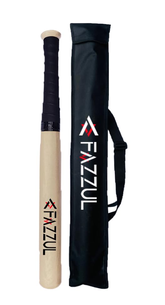 Baseball Bat Natural Wood Baseball Bat with Strong Wood for Self-Defense with Cover (32 inch Long) Natural-picture-24