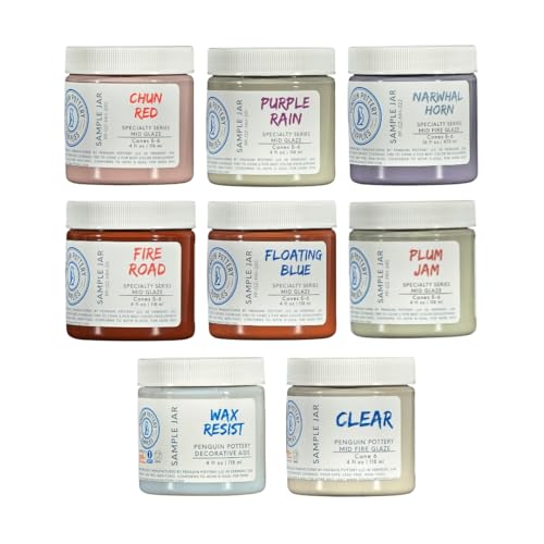 Penguin Pottery - Specialty Series Variety Set #2 - Mid Fire Cones 5 & 6 - Includes 8 4oz Jars