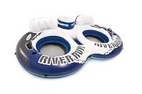 Intex 58837EP River Run 2 Inflatable Floating Lounge: Comfortable Backrests – Built-in Cup Holders – Cooler with Lid – 2 Person – 440lb Weight Capacity