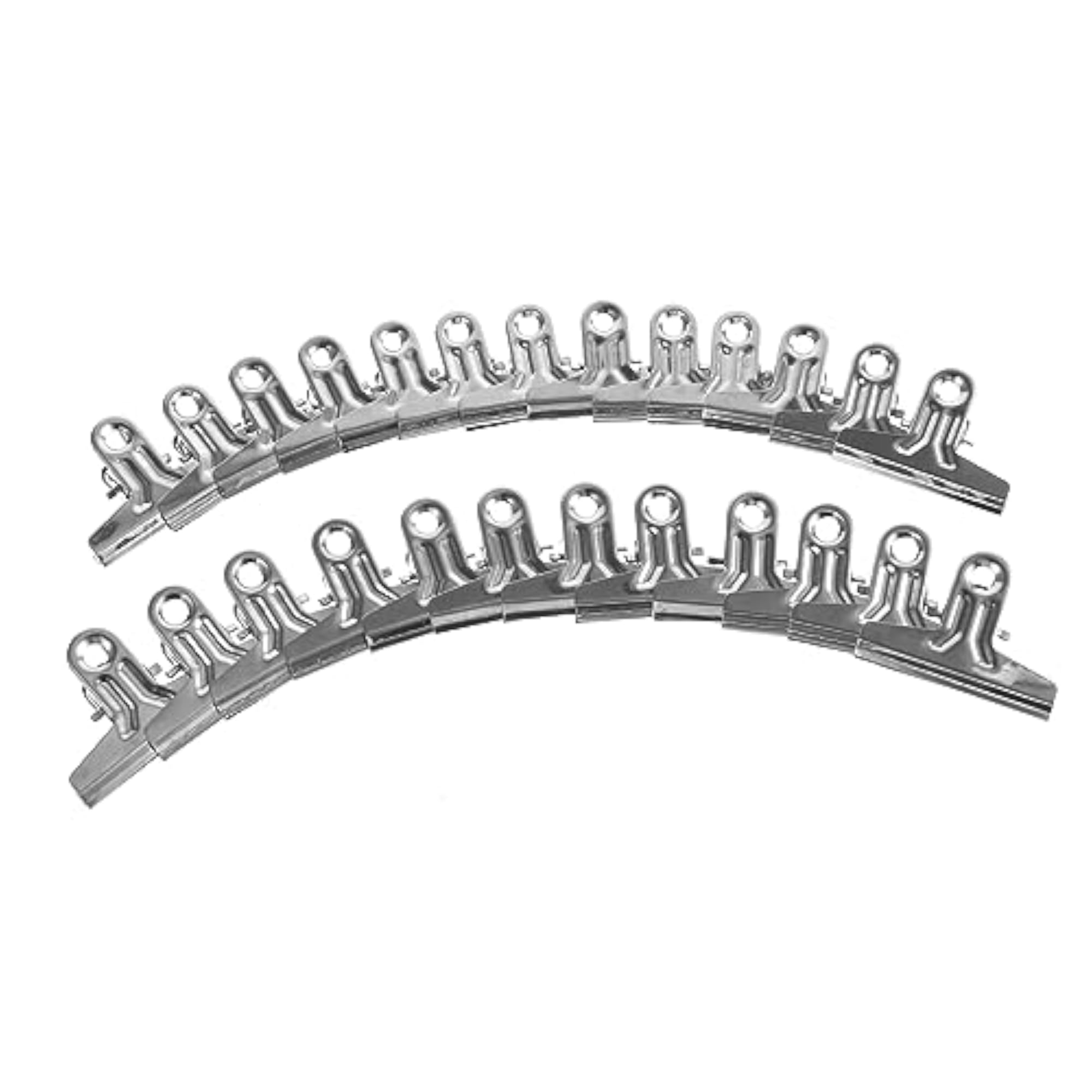 25-Piece Stainless Steel File Binder Clip Set, Portable Organizer