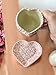 Handmade Mexican Pottery Heart-Shaped Coffee Mug with Plate - Talavera with Intricate White Details