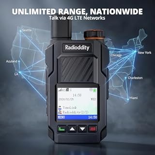 Radioddity TomoLink PoC Radio, Unlimited Long Range Walkie Talkies for Adults with 4G LTE Coverage, Phone-to-Radio Talk via App, 2500mAh Battery Two Way Radio for Construction & Security, 2 Pack