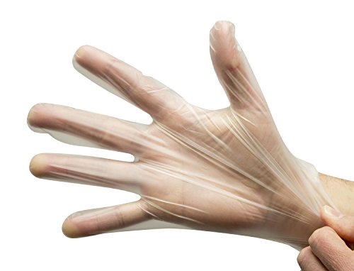 Disposable Clear Poly Hybrid Stretch Gloves, Copolymer Polyethylene PE Blend, Plastic, Powder-Free, Latex and Allergy Free, Food Service, Work, Cooking and Cleaning, Size Extra Large (Pack of 1000)