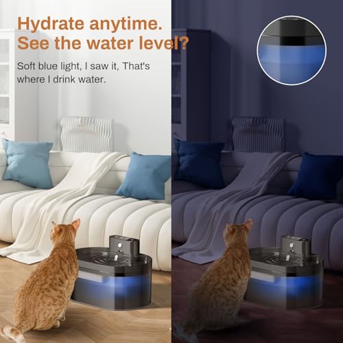 Fuente automática de agua para gatos inalámbrica miniatura 4