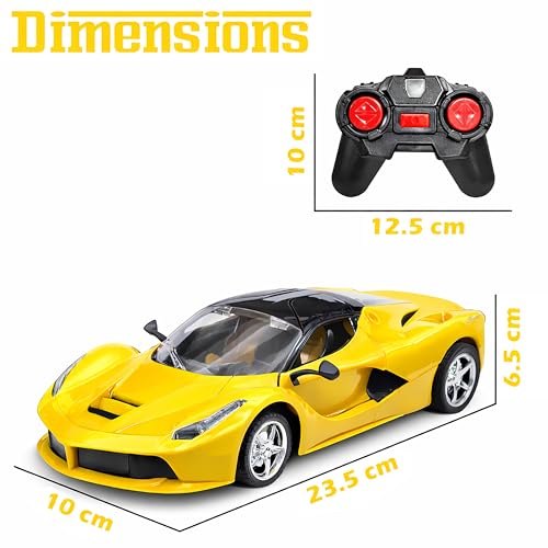 Image of VGRASSP 1:16 Scale Remote Control Supercar Toy for Kids - Rechargeable RC Vehicle Toy with Electronic Opening Doors - Birthday Gift for Kids - Color As Per Stock