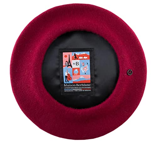 Maison Berblanc - Authentique béret Basque, Laine Merinos imperméable, Homme ou Femme L'élégant - Bordeaux Cover