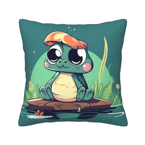 Housses de coussin velours côtelé 40x40 cm imprimé Assis dans l'eau