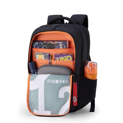 Image of American Tourister Sest 3.0 Style 01 | 29.5L Backpack | School Bag | 3 Compartments | School Backpack for Girls and Boys | Spacious Interiors | Black | 1 Yr Global Warranty