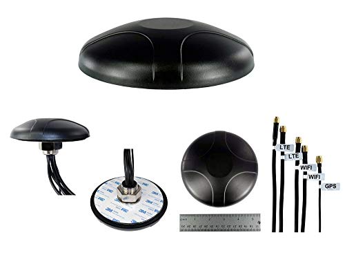 Proxicast 5-in-1 Professional Low-Profile MIMO LTE + Wi-Fi + GPS Screw Mount Combination Vehicle Antenna Compatible with Cradlepoint, Digi, Peplink and Other Modems/Routers (ANT-500-221)