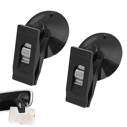 Jingan Clips de ventosa para coche | 2 ganchos retenidos para tarjetas de billetes extraíbles, pinza reutilizable para toalla de papel, gancho retenido para tarjeta de ticket, pinza