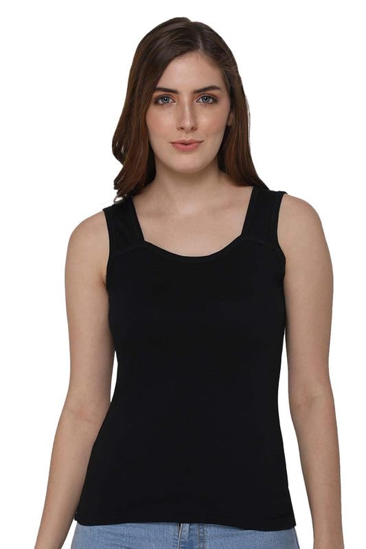 Women's Cotton Tank Top for Women - Regular Fit, Everyday wear, Round Neckline, High Back, Sleeveless Style Slip for Women