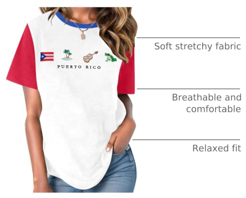 Puerto Rico Shirt Women Puerto Rico Flag Graphic Tees Boricua Tops — view 4