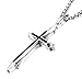 Titanium Steel Cross Pendant Necklace with 24'' Chain for Men Women by DELIFUR (Large)