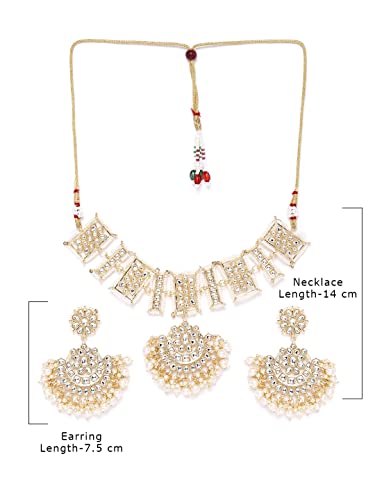 Tone Kundan Choker Necklace Set-ZPFK9645