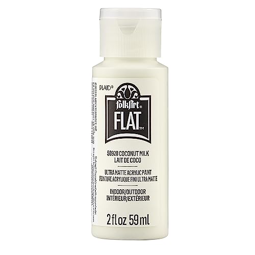Image of FolkArt Flat Acrylic Craft Paint, Coconut Milk 2 fl oz Ultra Matte Paint Perfect for Indoor and Outdoor Arts and Crafts Projects, 50920