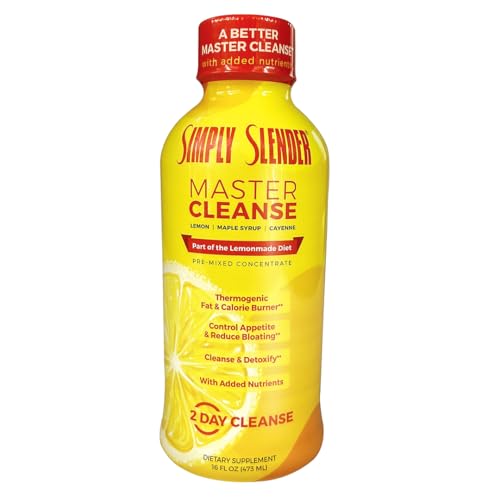48-Hour Master Cleanse Drink, Weight Loss Supplement, Appetite Suppressant, Maple Syrup & Cayenne Pepper Flavored Lemon Juice, Nutrient Rich, Pre-Mixed Concentrate (16 fl oz)