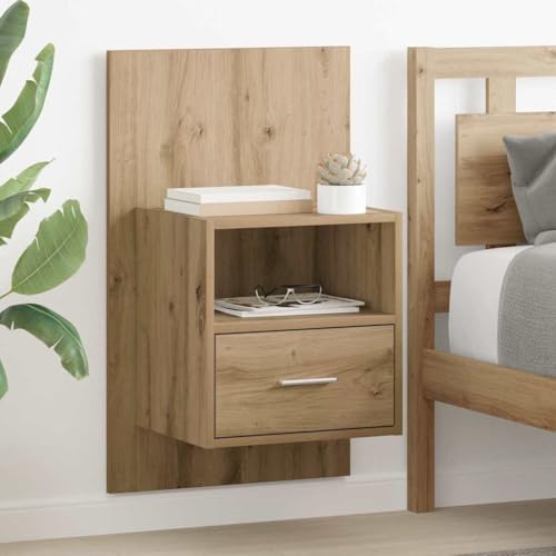 ZQQLVOO Gabinete de Pared Rústico con Cajón y Estante Amplio, Gabinete de Madera Texturizada para Almacenamiento, Mueble Montado en la Pared para Dormitorio y Espacios Pequeños,