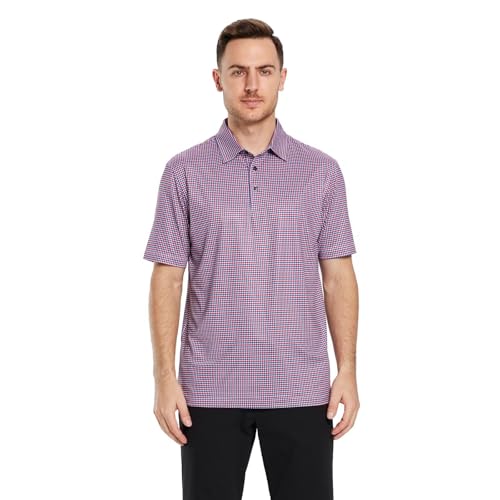 Image of Golf Shirts for Men Dry Fit Short Sleeve Print Performance Moisture Wicking Polo Shirt