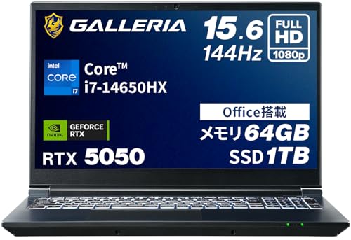 KA Q[~Om[gPC y RTX 5050 / Core i7-14650HX / SSD1TB z GALLERIA RL7C-R55-5N 64GB Office Windows11Home ҏW 20349-3401