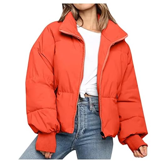 SKYWPOJU Dunjacka dam lätt vinterdunjacka pufferjacka bomull vadderad varm puffig jacka kappa med fickor dragkedja för kvinnor höst vinter kort utomhusjacka quiltad kappa (Color : Red, Size : XS)