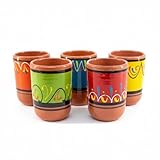 Cactus Canyon Ceramics Spanish Terracotta 5-Piece Cup Set, Multicolor